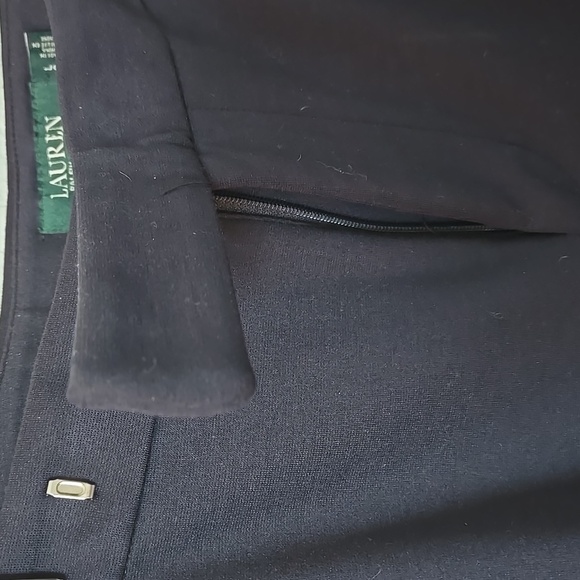 Lauren Ralph Lauren Deep Navy Straight Leg Crop Ankle Pants Sz Large Career - Picture 8 of 14